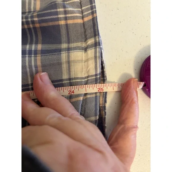LL Bean Women's Sz Small Plaid Lined Shirt Shacket Periwinkle Purple Flannel - Picture 8 of 9
